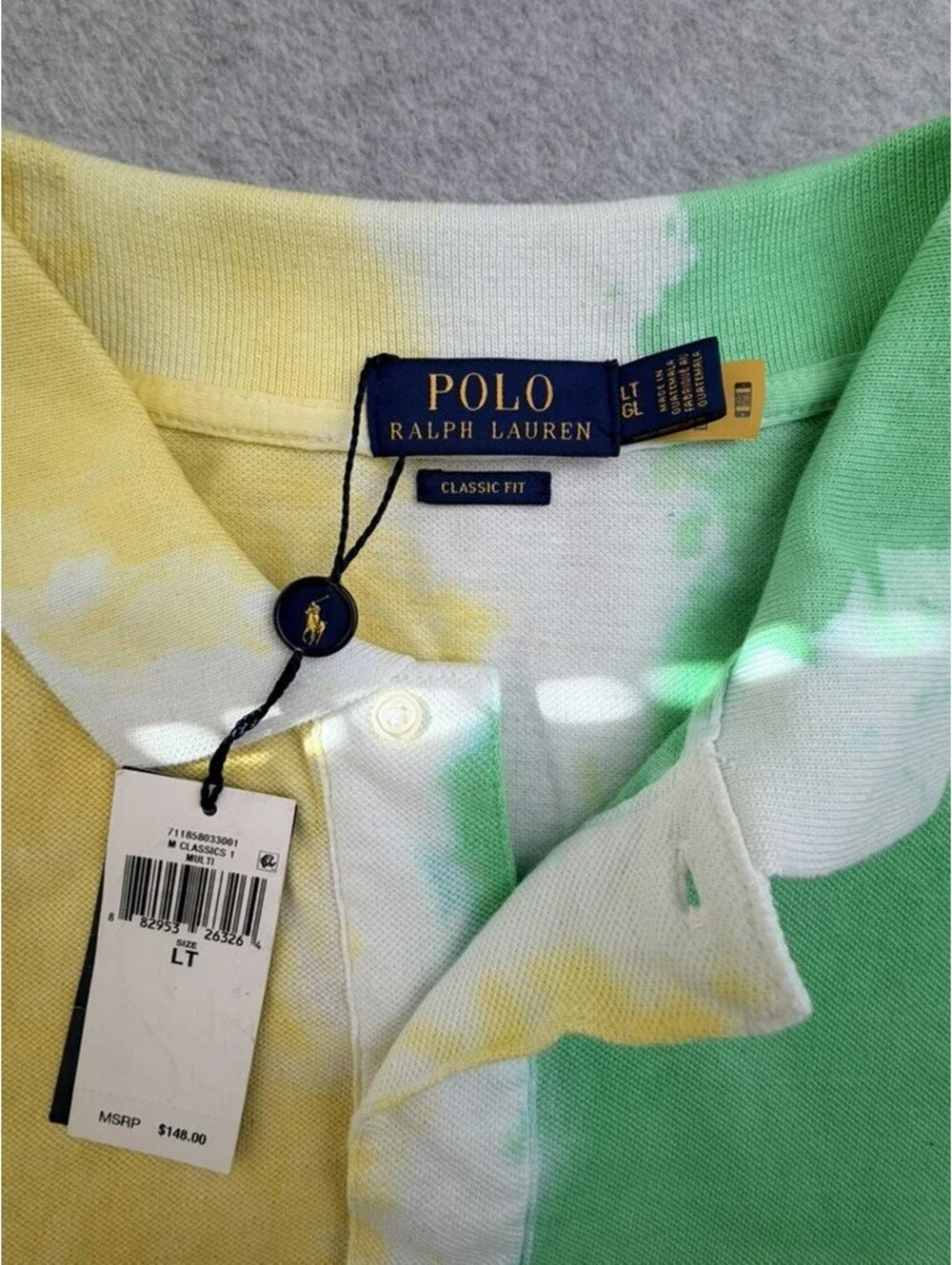 New Polo Ralph Lauren Mens Polo Shirt LT Multicolor Tie Dye Classic Fit